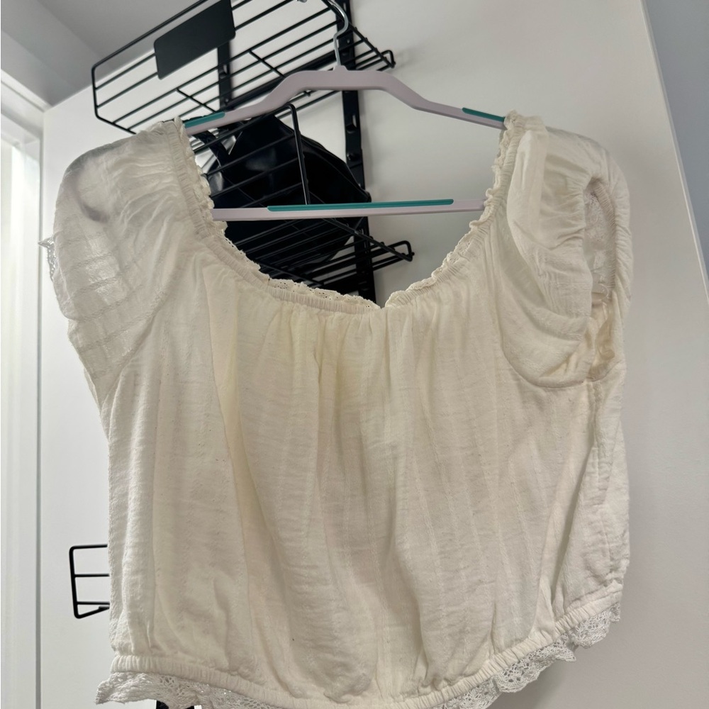 American Eagle Outfitters Cream Blouse